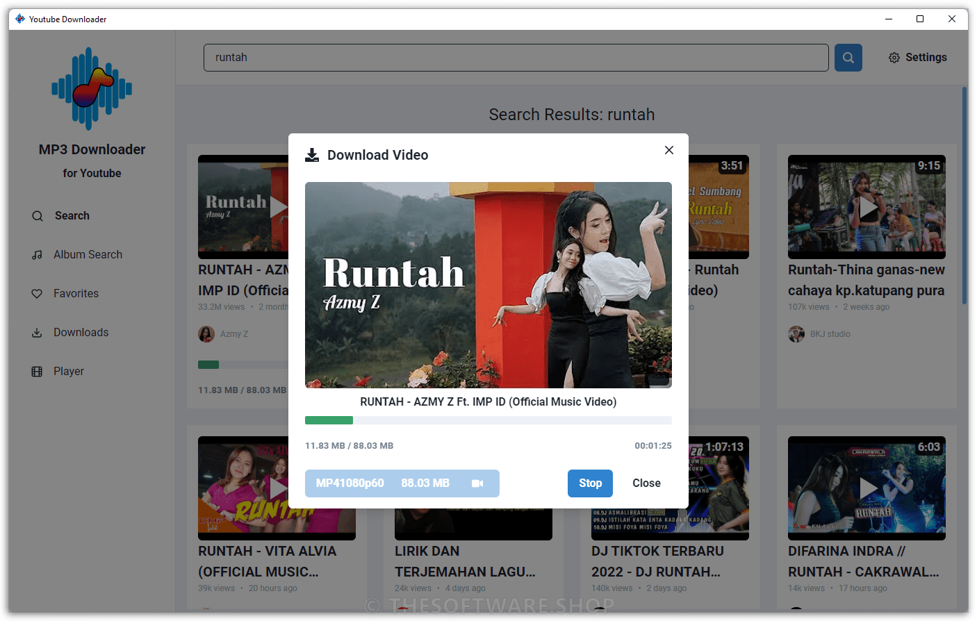 SoftOrbits MP3 Downloader for YouTube - Downloading