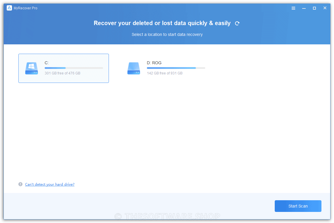 AOMEI MyRecover Professional Main Interface