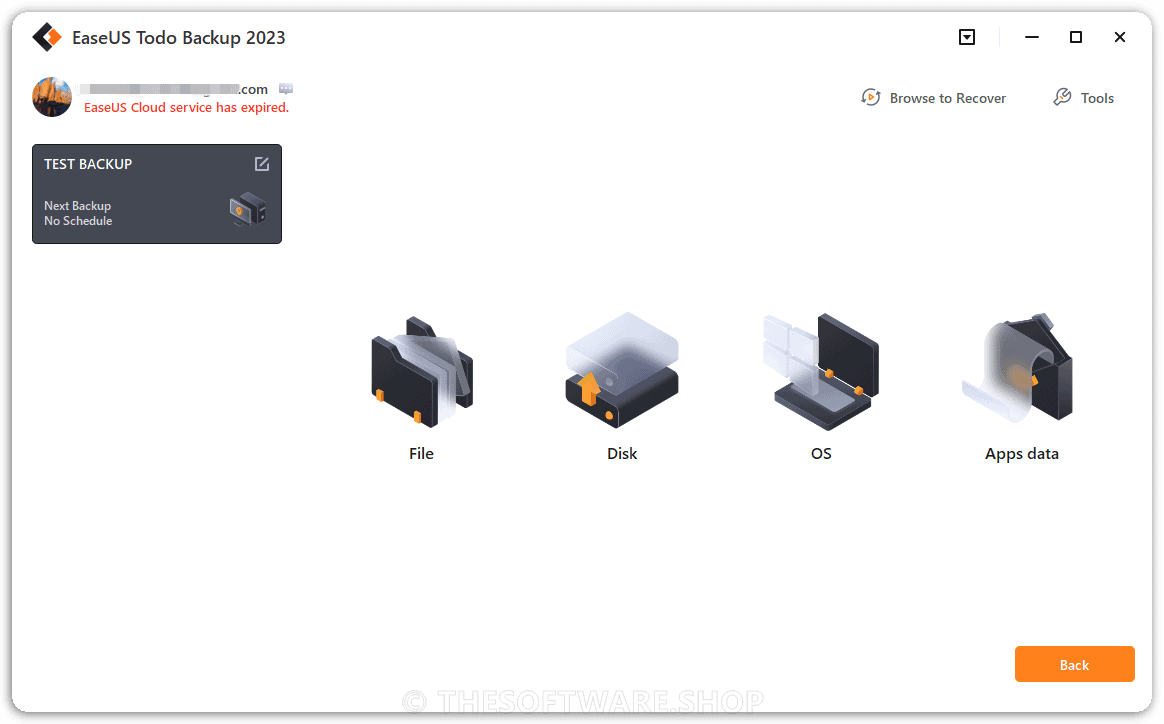 EaseUS Todo Backup Home 2023 - Backup Items