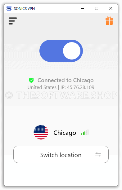 Sonics VPN Premium Connected