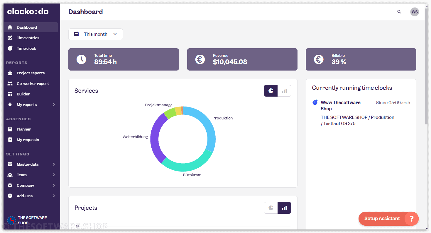 Clockodo Screenshot