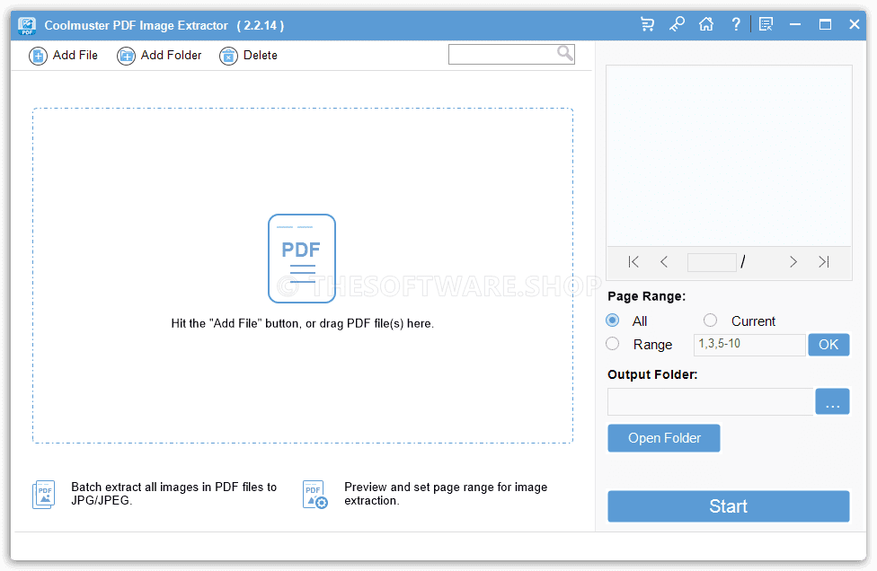 Coolmuster PDF Image Extractor Screenshot - Interface