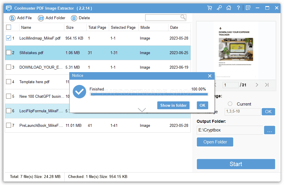 Coolmuster PDF Image Extractor Screenshot - Notice