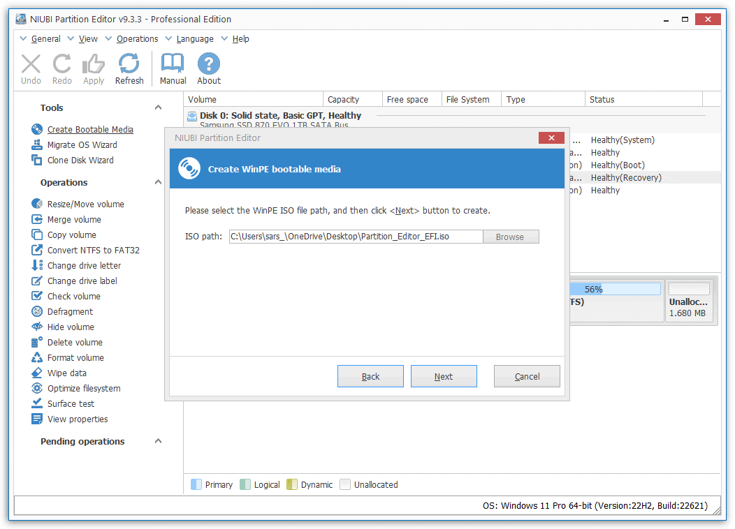 NIUBI Partition Editor Professional Edition - Create Bootable Media