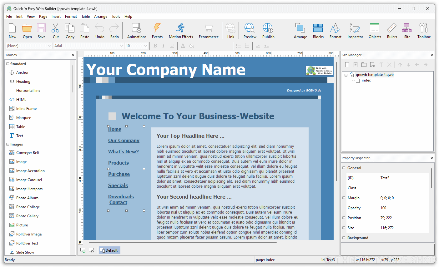Quick 'n Easy Web Builder Screenshot