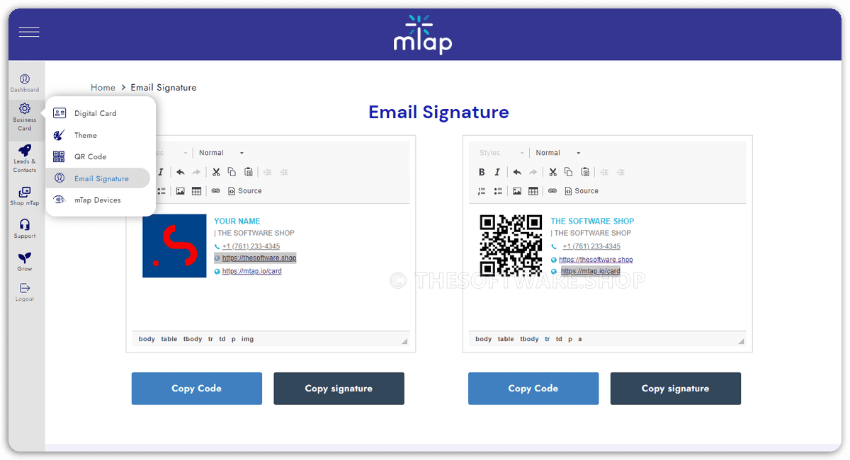 mTap Email Signature
