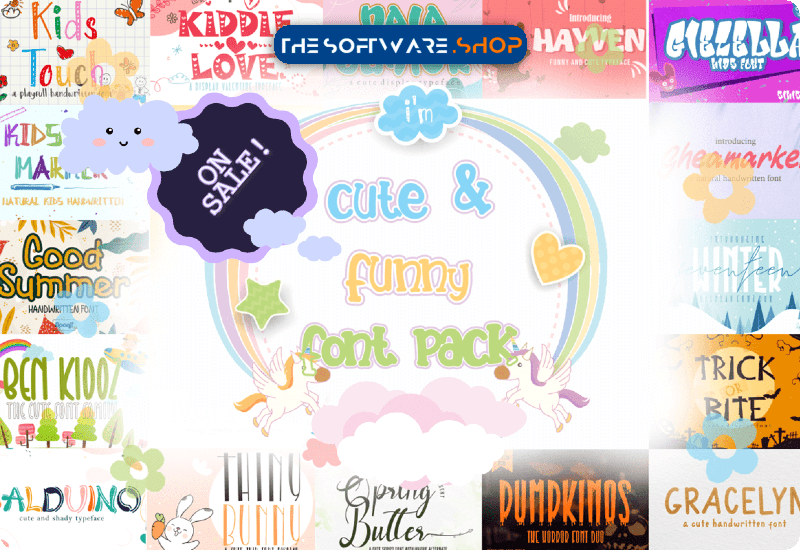 Creative Fabrica Cute and Funny Font Pack Discount Sale
