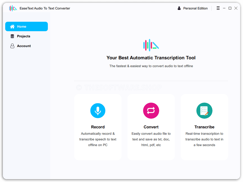 EaseText Audio to Text Converter Screenshot