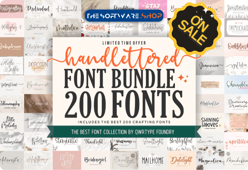 Hand Lettered Font Bundle Discount Sale
