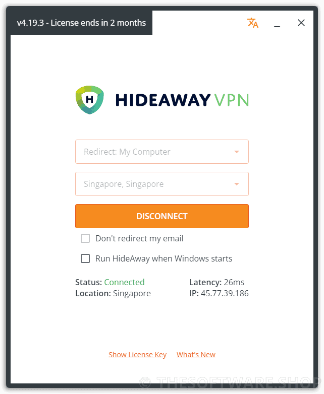 Hideaway VPN Connected