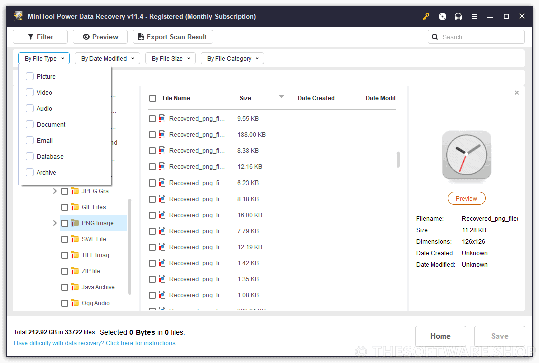 Minitool Power Data Recovery Filter