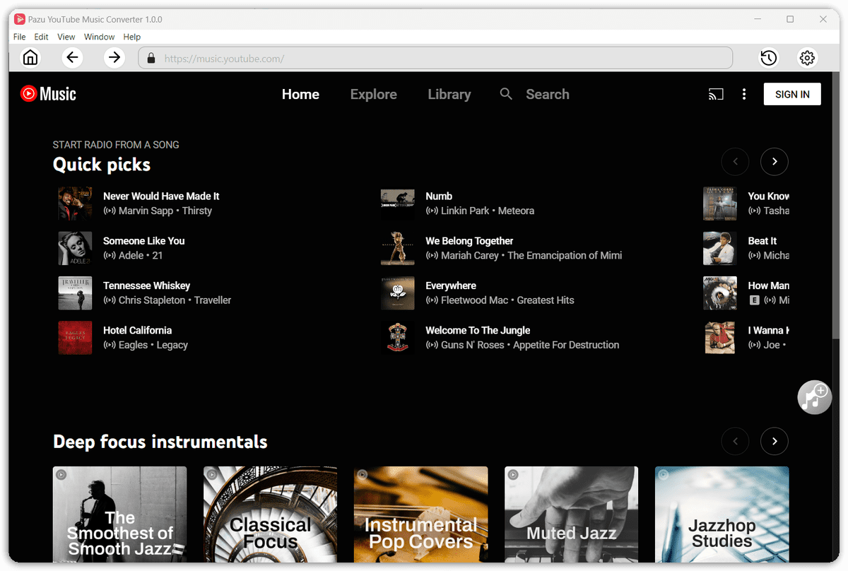 Pazu YouTube Music Converter Screenshot