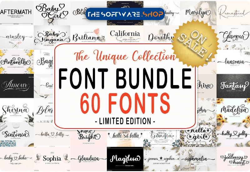 The Unique Collection Font Bundle Discount Sale
