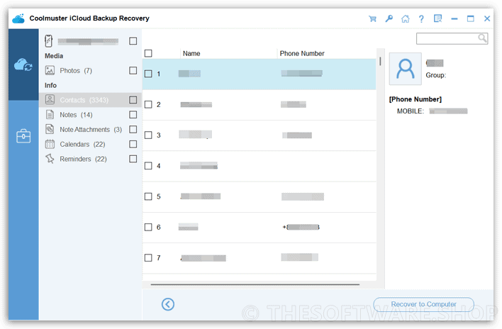 Coolmuster iCloud Backup Recovery Contact