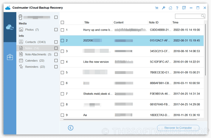 Coolmuster iCloud Backup Recovery Notes