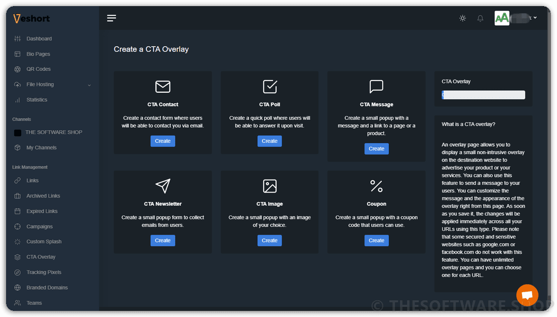 Veshort CTA Overlays