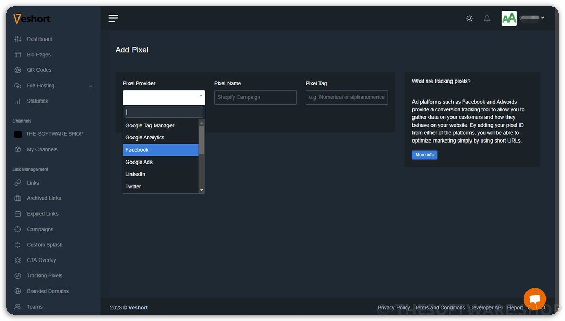 Veshort Tracking Pixels