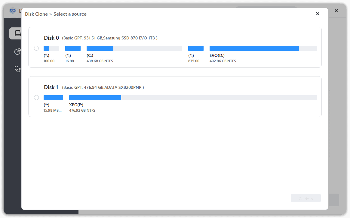 Disk Selection