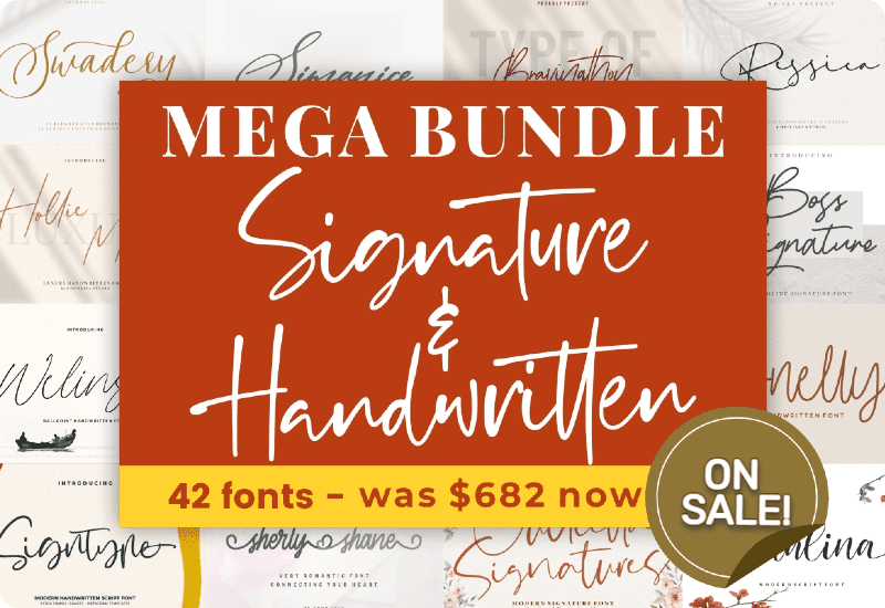 Mega Script & Handwritten Fonts Bundle Discount Sale