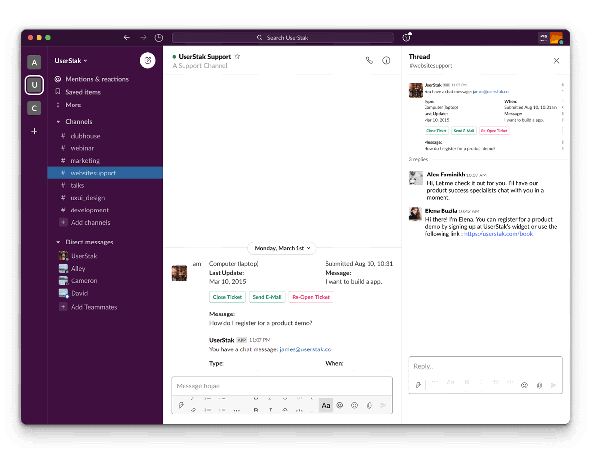 UserStak Slack Integration