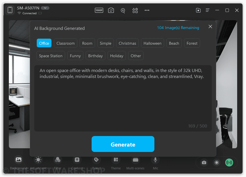 FineShare FineCam Pro - AI Background Generate
