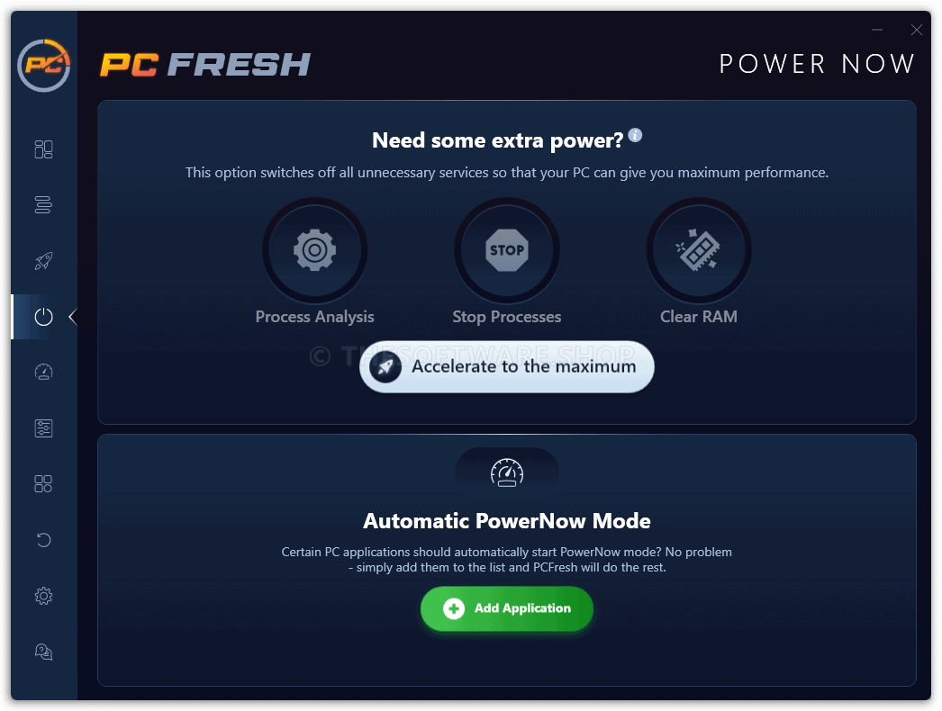 Abelssoft PC Fresh 2023 Screenshot - Power Now