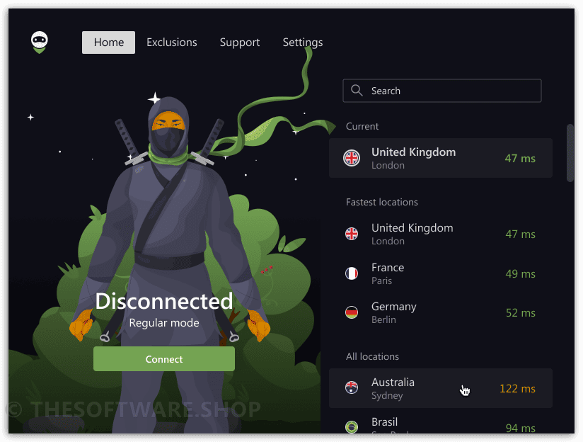 AdGuard VPN Dark Interface