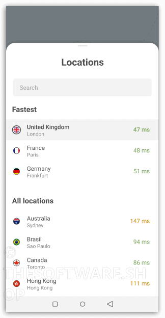 AdGuard VPN Phone Locations