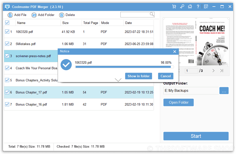 Coolmuster PDF Merger Processing