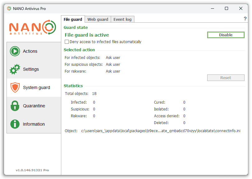 NANO Antivirus Pro - File Guard