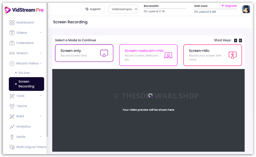 Vidstream Pro Screen Recording tool
