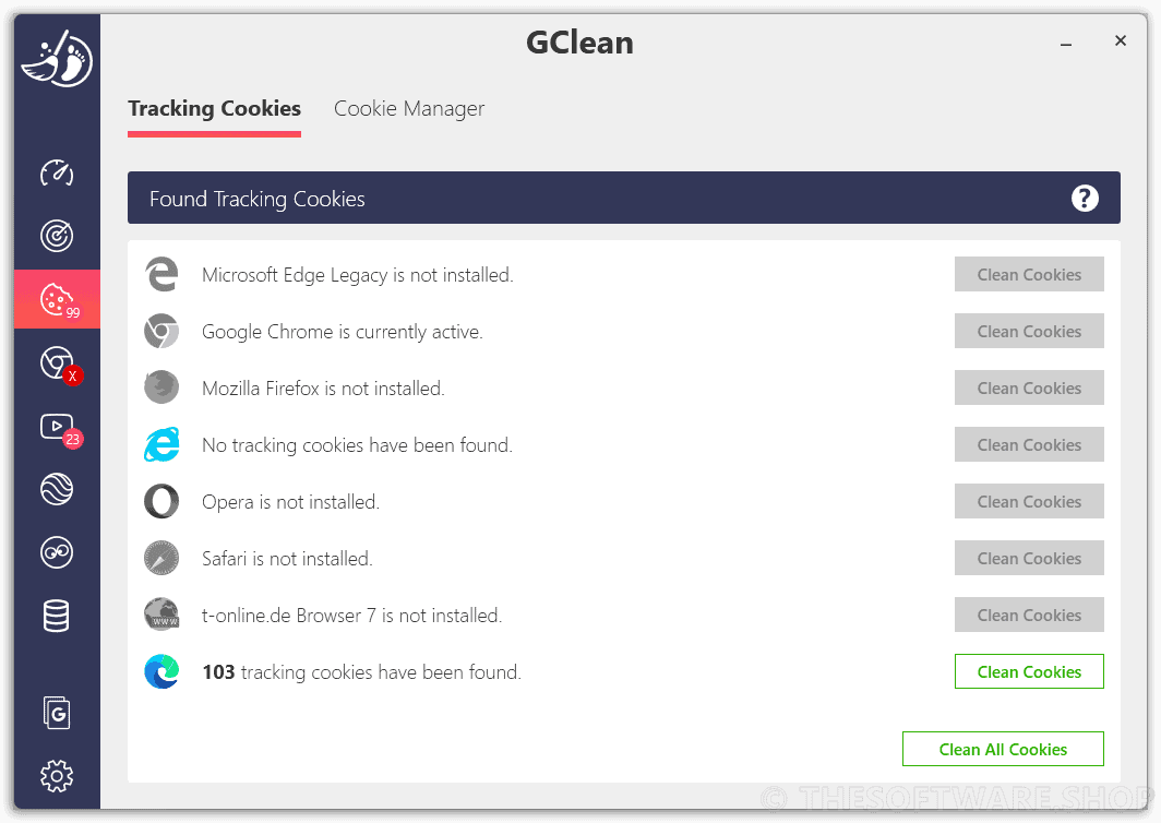 Abelssoft GClean - Tracking Cookies
