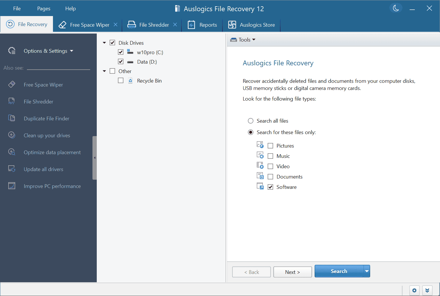 Auslogics File Recovery 12 Screenshot