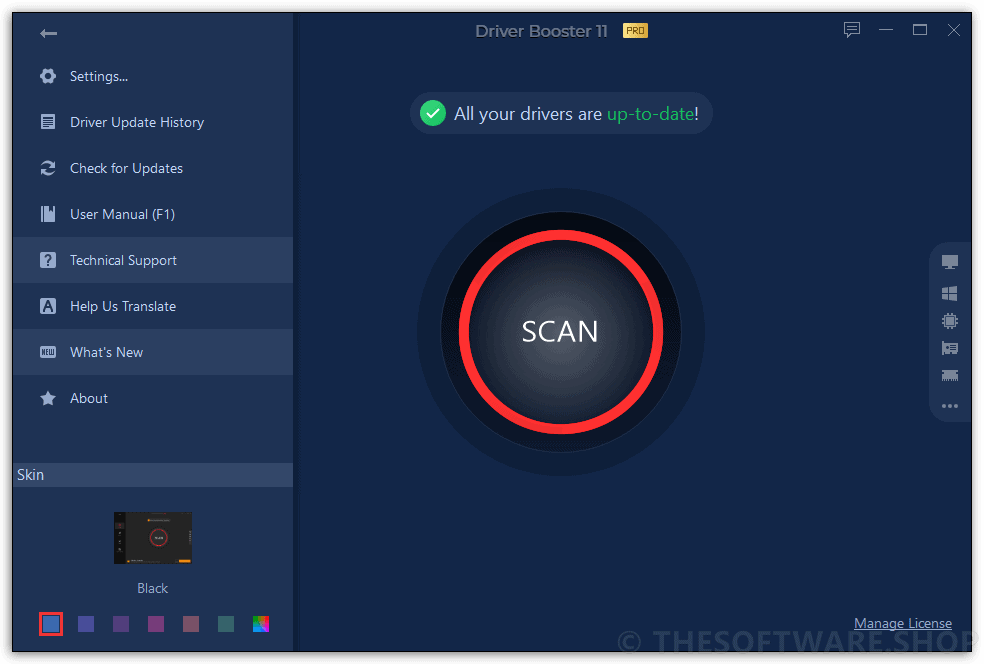 IObit Driver Booster 11 Pro Screenshot - Left Menu