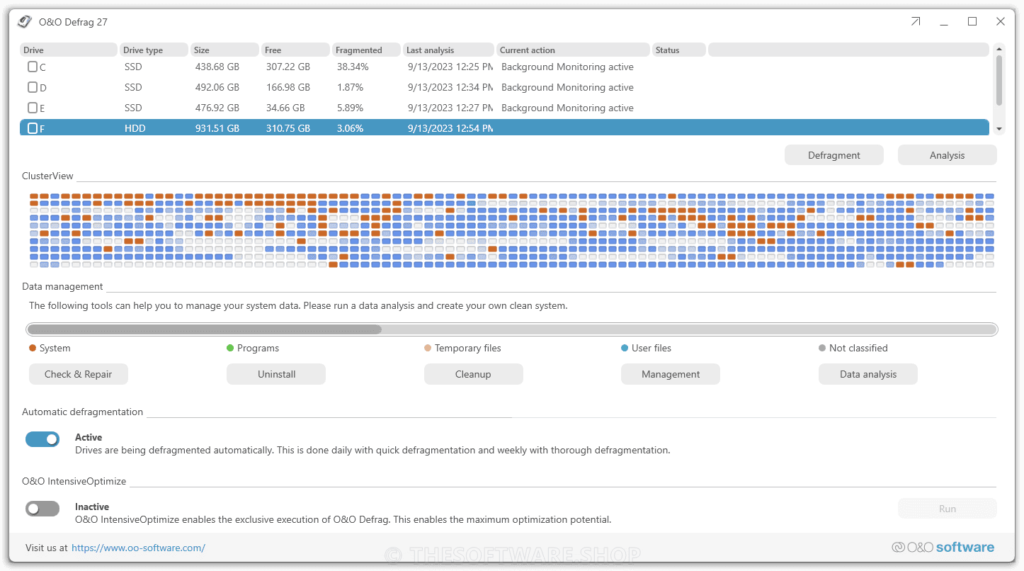 O&O Defrag 27 Professional - Modern UI Light
