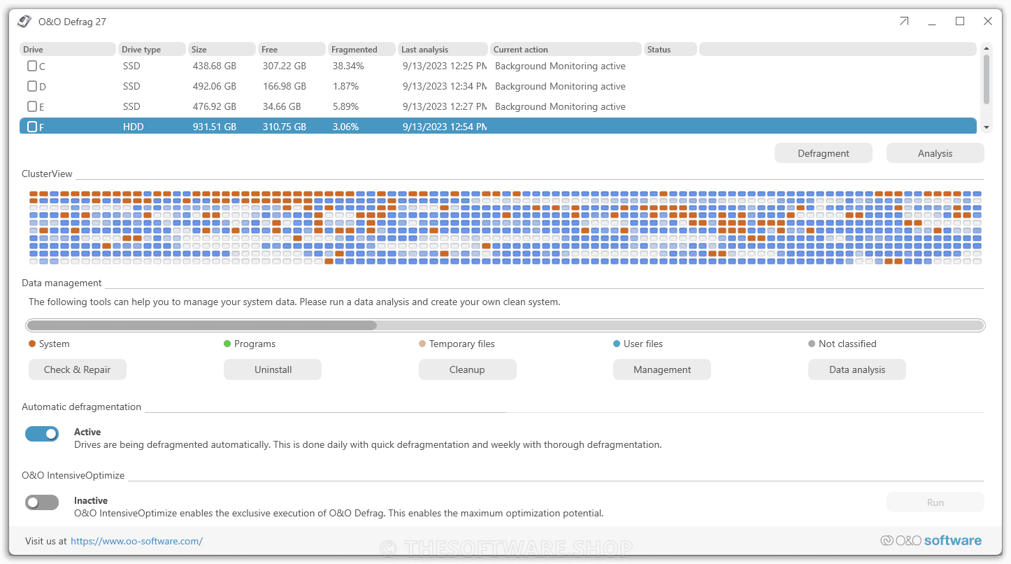 O&O Defrag 27 Professional - Modern UI Light