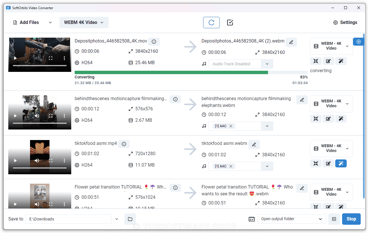 SoftOrbits Video Converter Converting Process