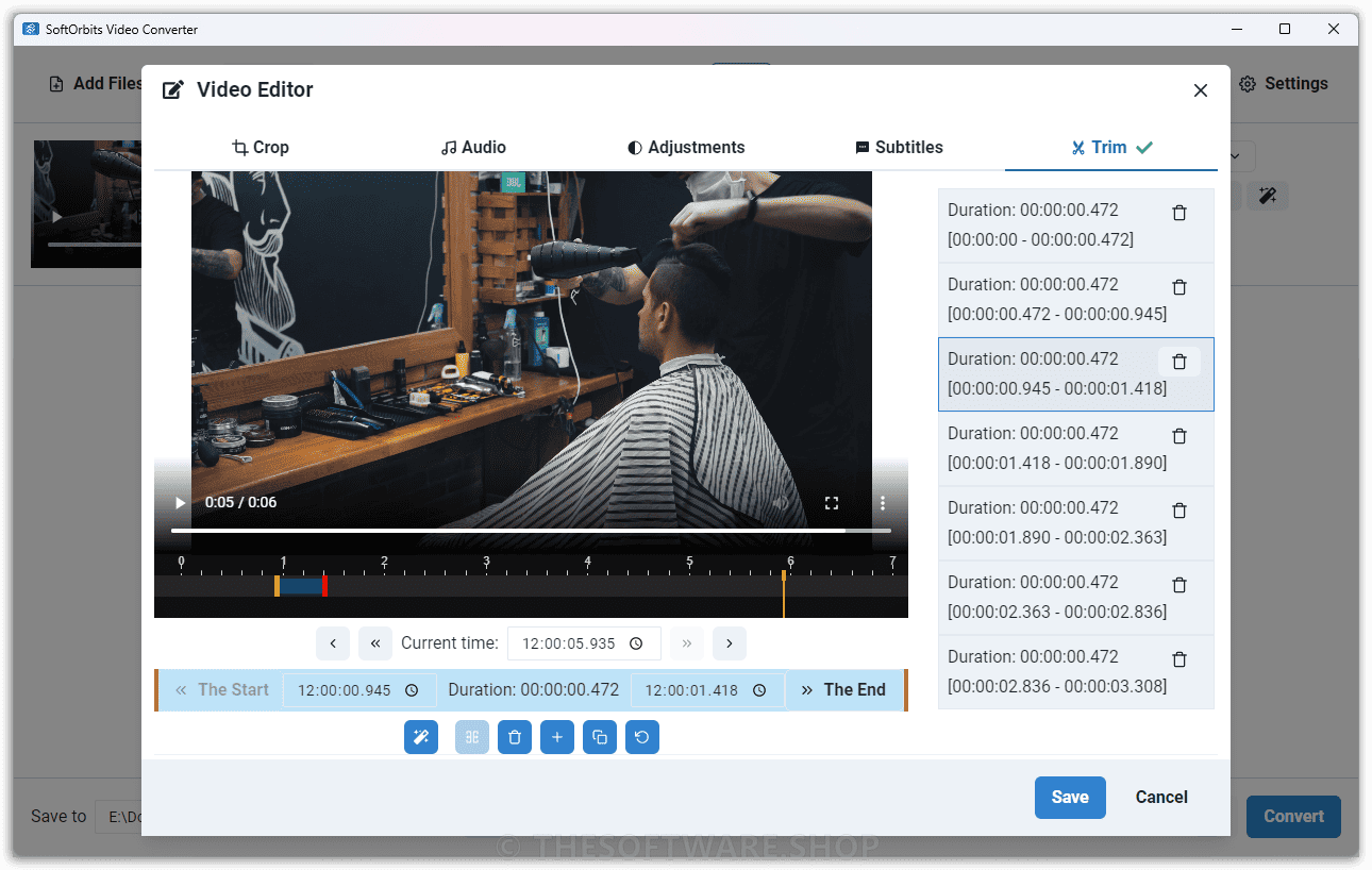 SoftOrbits Video Converter Trim Split