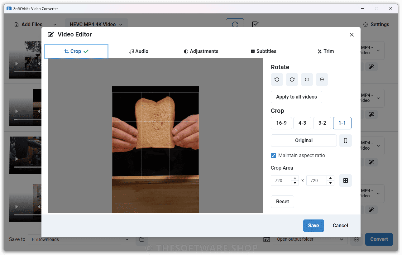 SoftOrbits Video Converter Video Editor Crop