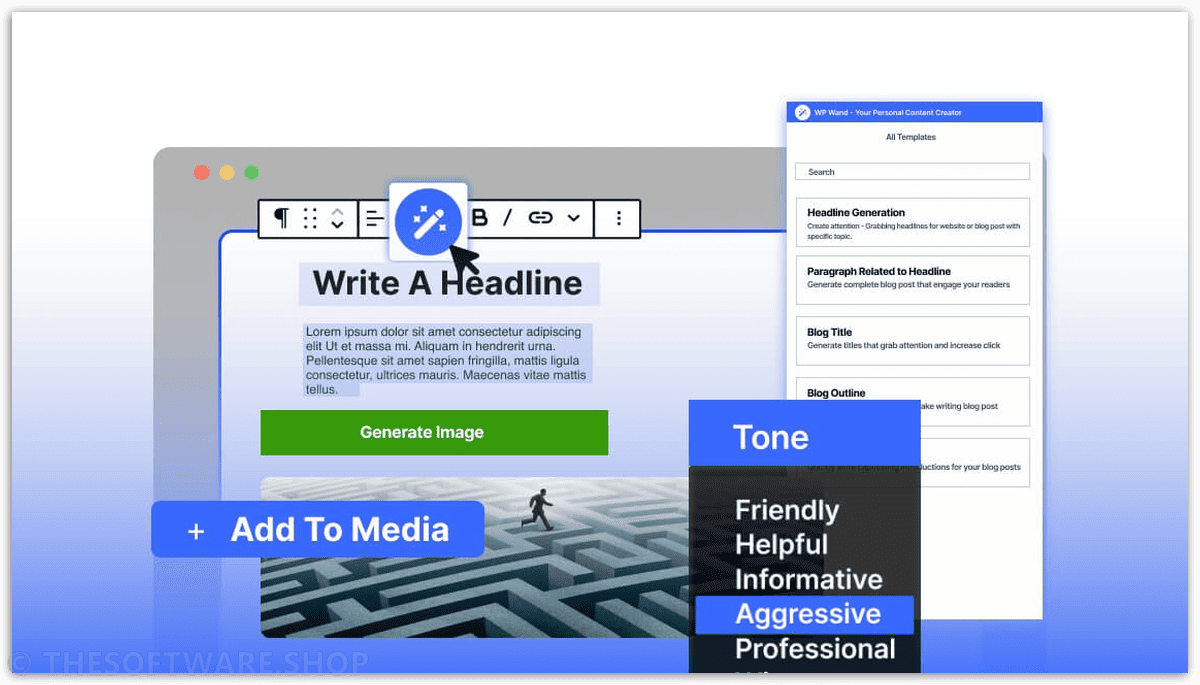 WP Wand Pro Interface Illustration