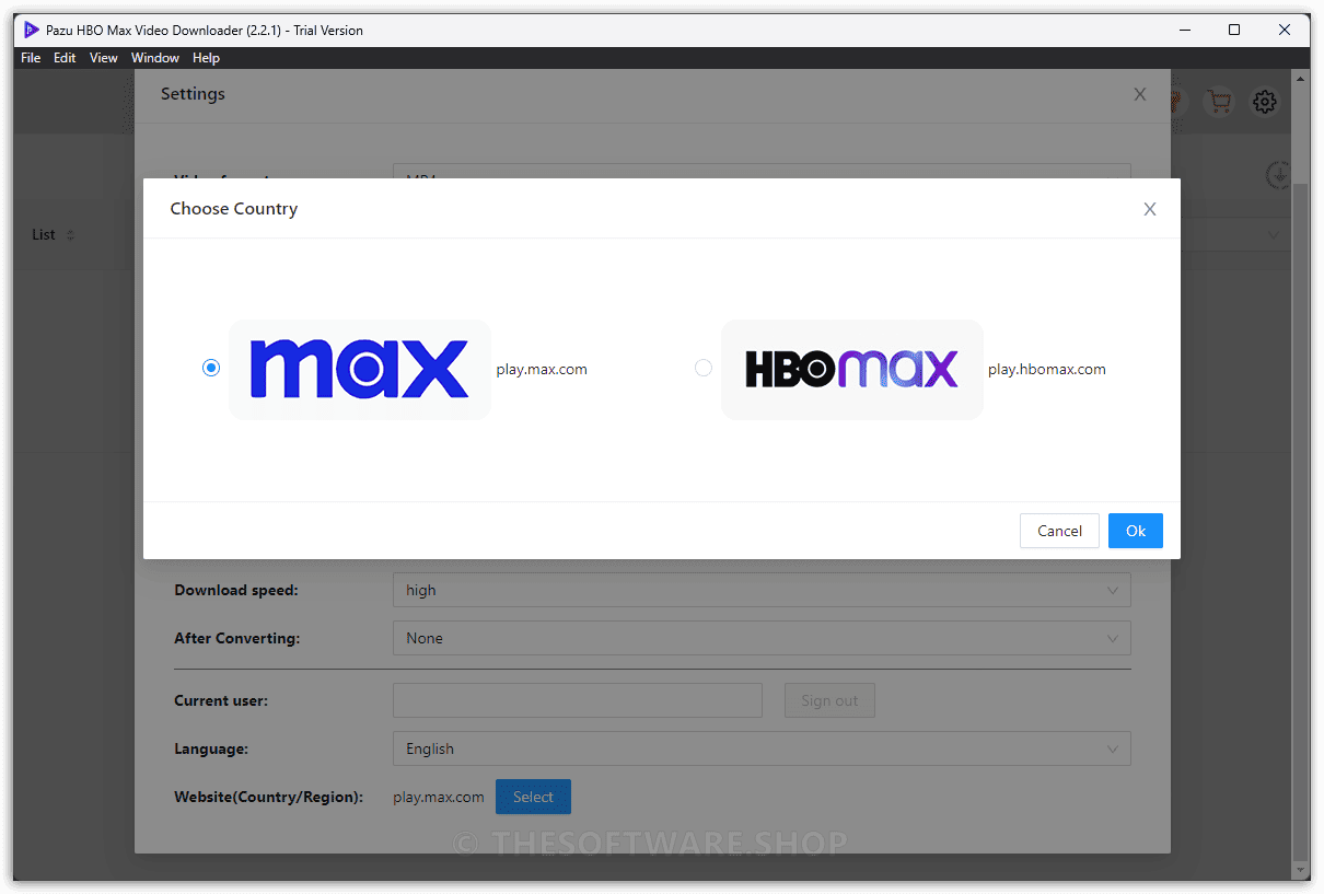 Pazu HBO Max Video Downloader - Interface screenshot