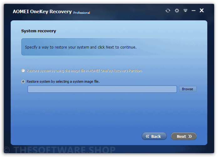 AOMEI OneKey Recovery Professional System Recovery