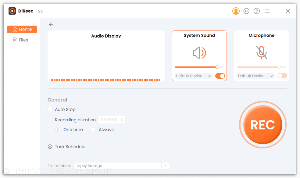 DiReec Screen Recorder Pro Audio
