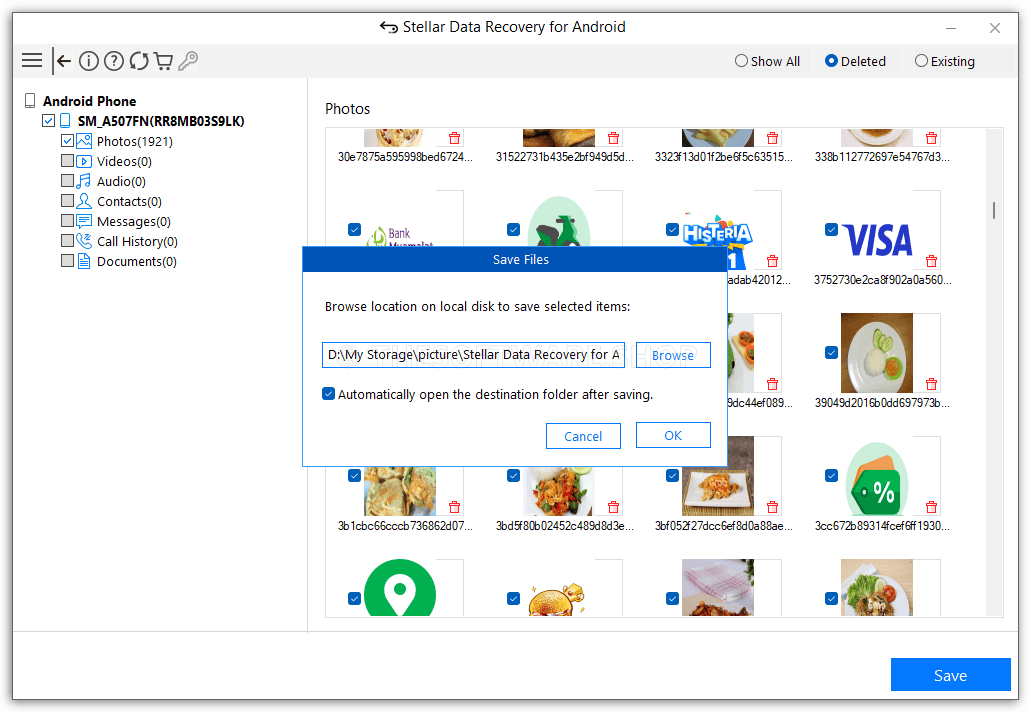 Stellar Data Recovery for Android Saving