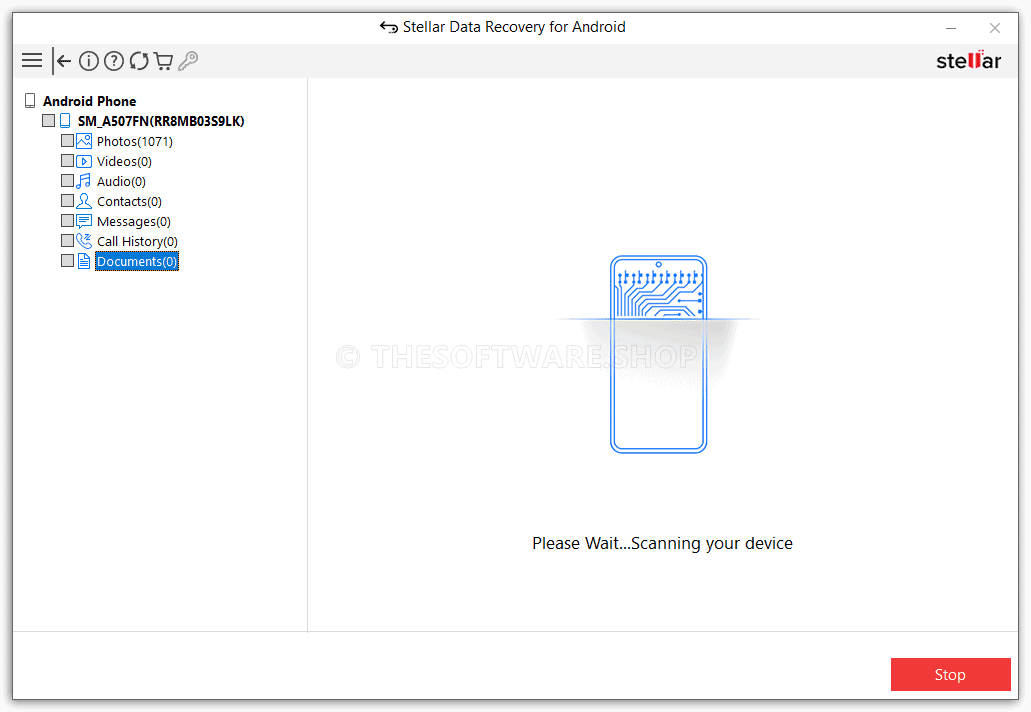 Stellar Data Recovery for Android Scanning