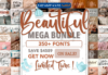 Beautiful Fonts Mega Bundle Discount Sale