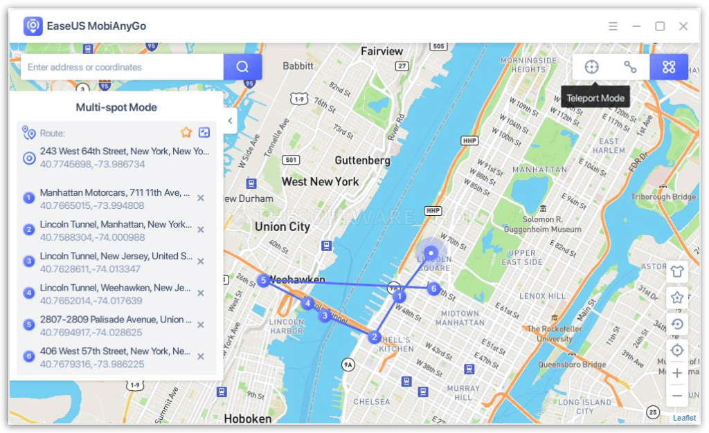 EaseUS MobiAnyGo Multi-spot Mode