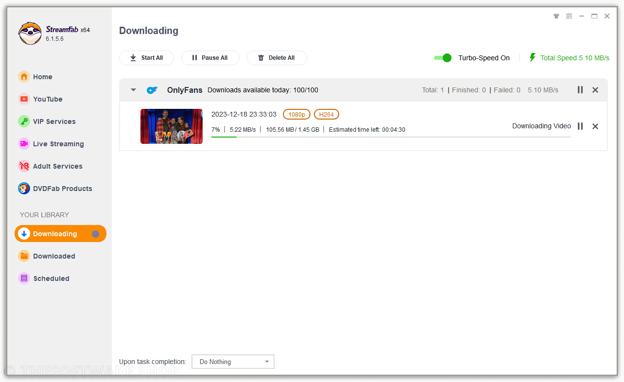 StreamFab OnlyFans Downloader - Downlaoding