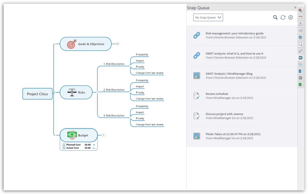 MindManager Capture Content