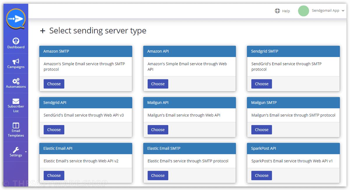 Sendgomail SMTP Servers